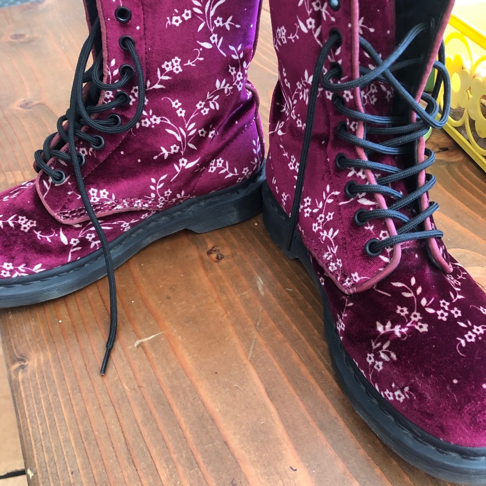 Doc Marten velvet boots